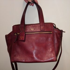 EUC Oxblood Fossil Handbag